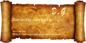 Daróczy Gergely névjegykártya