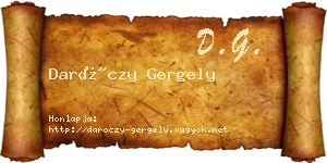 Daróczy Gergely névjegykártya